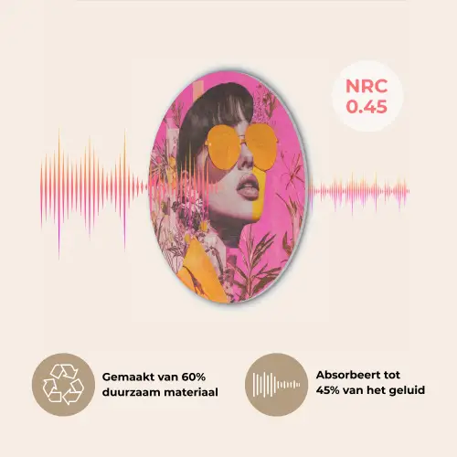 Zonnebril - Oranje - Vrouw - Planten Akoestische PET Vilt - Rond klein -USP_NL