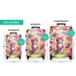 Roze regenboogkatje NBS - Handbagage koffer - Kinderen Unisex middel zzzzzzVergelijking_3DE