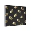 Macarons - Patroon - Goud - Zwart PET vilt klein -3d