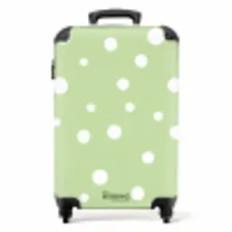 Groene achtergrond met witte stippen NBS - Handbagage koffer - Unisex middel -productfoto_recht