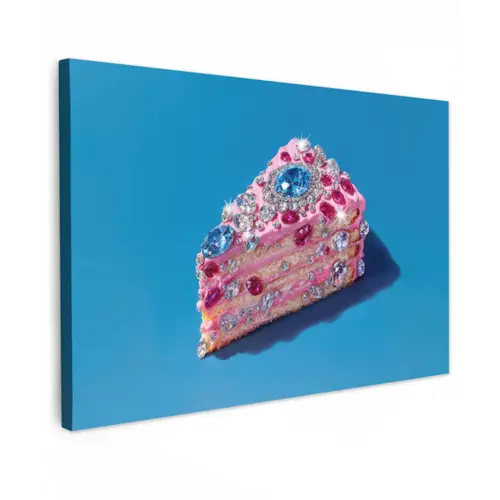 Taart - Edelstenen - Glitters - Roze canvas 2cm klein -z3d