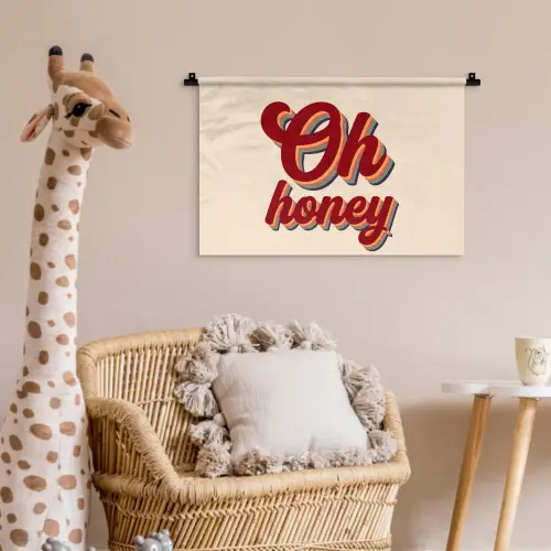 Oh honey - Rood - Schaduw Wandkleed katoen klein -wsfeer5_kind