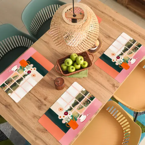 Bloemen - Koffie - Raam Placemat vinyl groot -zzsfeer5_Kitchenyeah-website