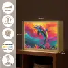Dolfijn - Kleurrijk - Oceaan - Koraal Light Box met batterij (Wandlamp) middel -USP_websiteoverzichtNL