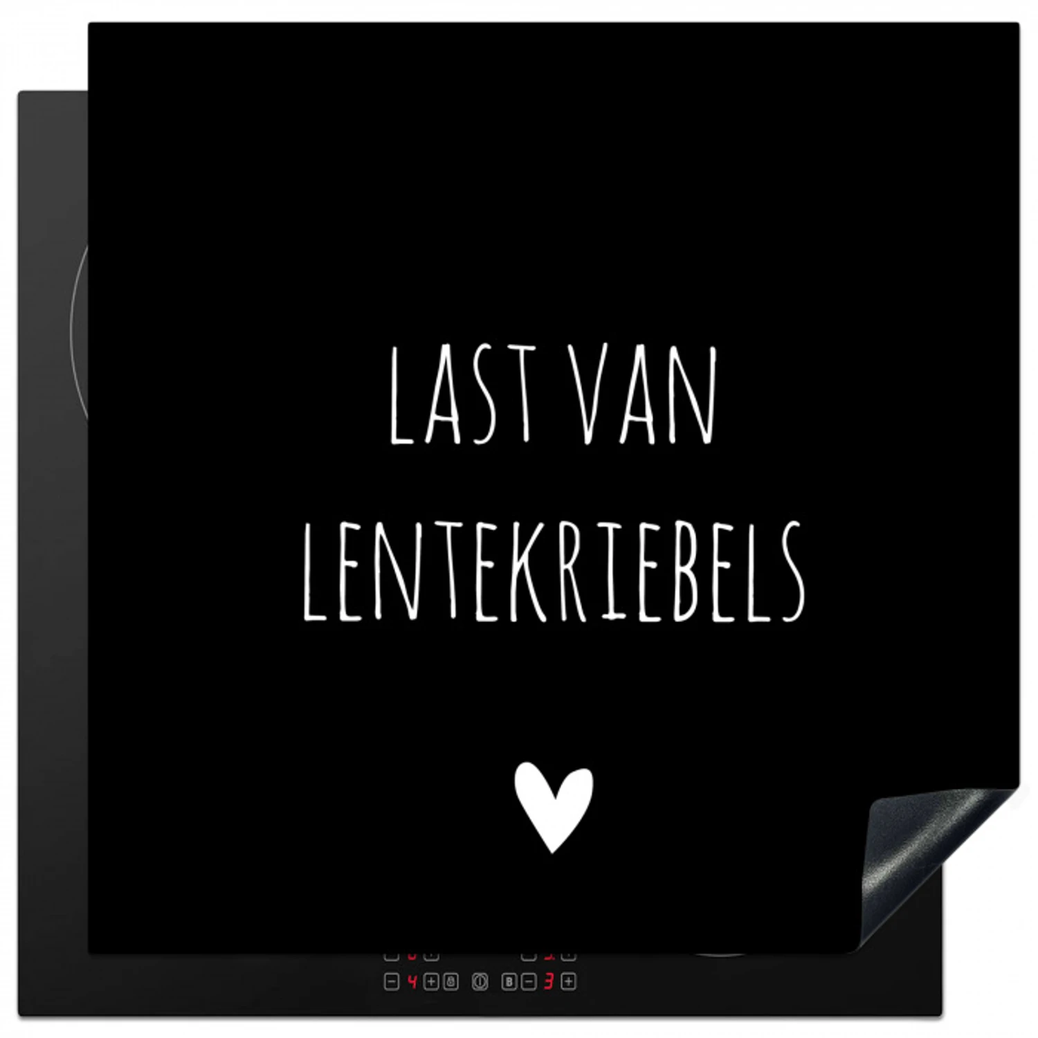 Quotes - Spreuken - Lentekriebels Inductie beschermer vinyl 3mm middel -3d
