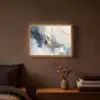 Blauw - Modern - Marmer - Abstract - Goud Light Box met batterij (Wandlamp) middel -sfeer4