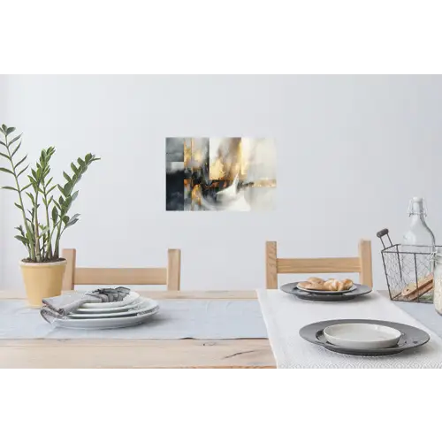 Kunst - Goud - Zilver - Abstract Muursticker klein -eettafel