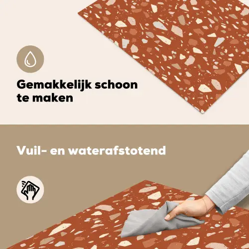 Terrazzo - Patroon - Klei Inductie beschemer met haakjes klein 777 -ky-schoon-nl