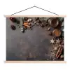Winter - Kerst - Specerijen - Beton textielposter latten blank klein -3d