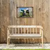 Doorkijk - Koe - Weiland - Dieren - Natuur Tuinposter op houten frame 2 cm dik klein -sfeer4