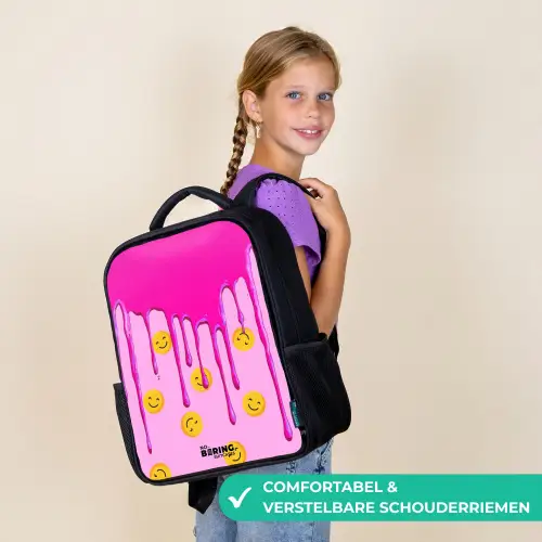 Verf - Smiley - Roze Rugzak - Zwart middel -sfeer6_NL