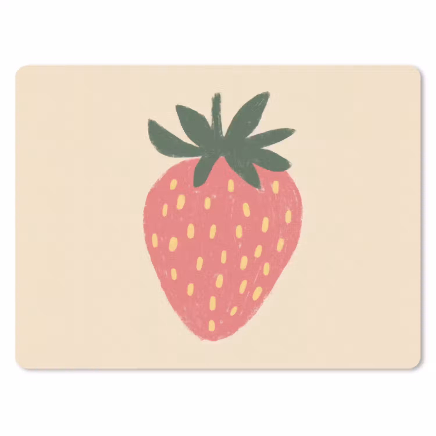 Muismat - Aardbei - Minimalistisch - Rood - Fruit