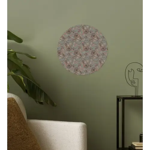 Donker - Bloemen - Sierlijk Wandcirkel behangsticker klein 186 -sfeer2