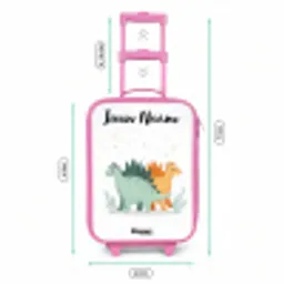 Dinos - Dieren - Sterren Kinderkoffer - Roze klein -productfoto_formaten