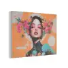 Portret - Vrouw - Abstract - Bloemen PET vilt klein -3d