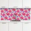 Bloemen - Patroon - Meerkleurig keuken achterwand 2 middel 871 -3d