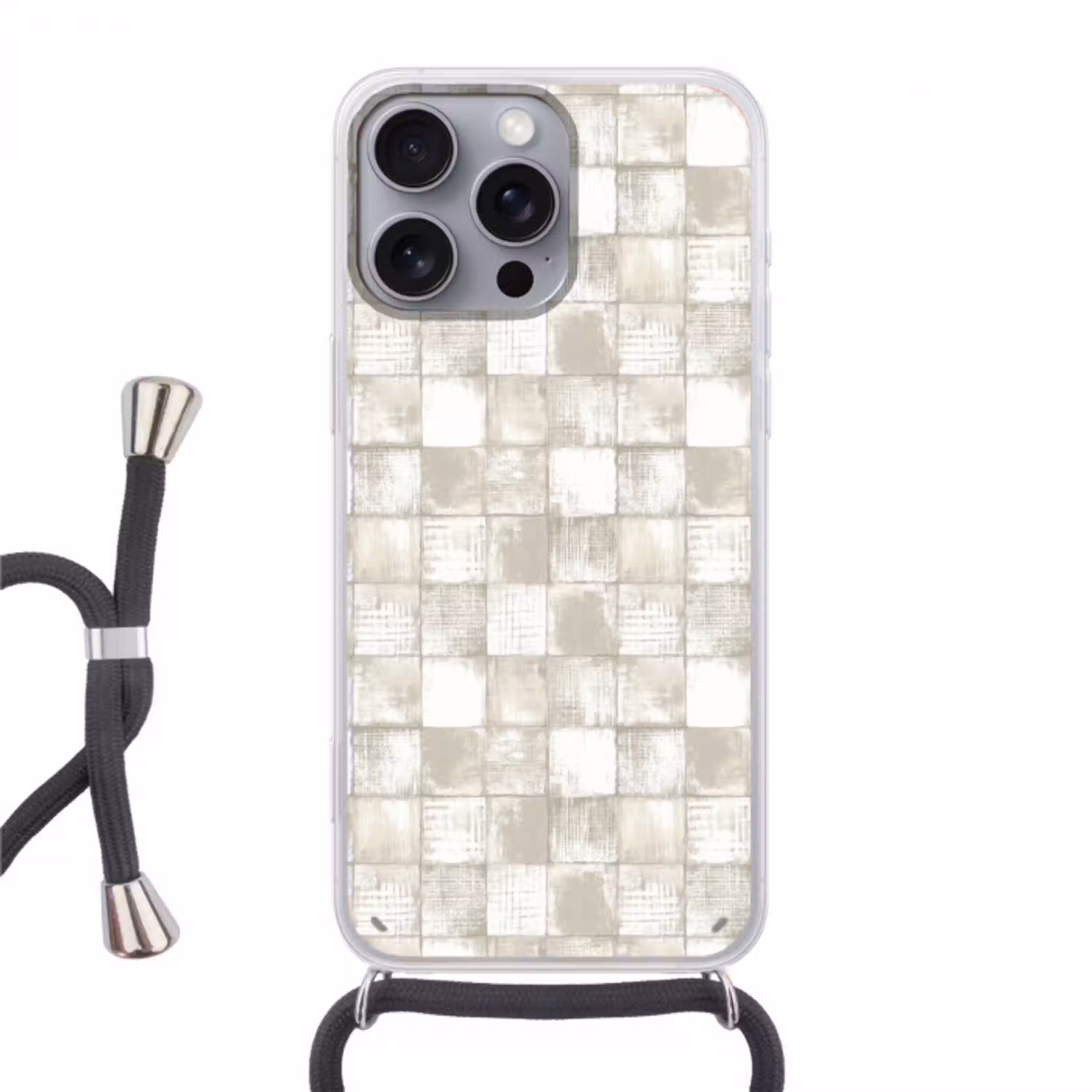 Tegel - Patroon - Verweerd Hoesje iPhone 16 Pro Max met koord klein 804 -3d