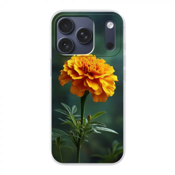 Bloemblaadjes - Afrikaan - Oranje - Wazig Telefoonhoesje iPhone 17 Pro klein -3d