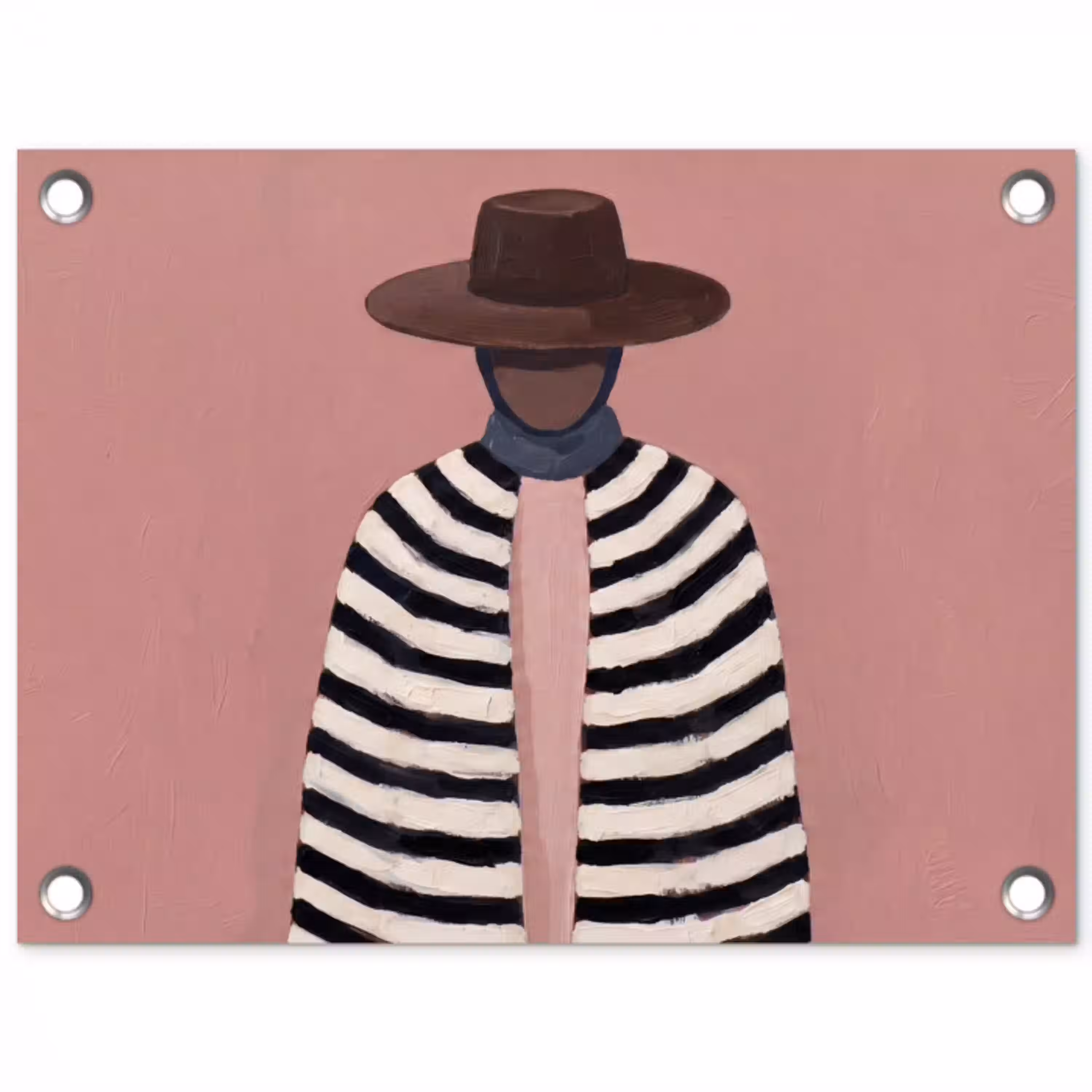 Grafisch - Vrouw - Roze tuinposter los doek klein -3d