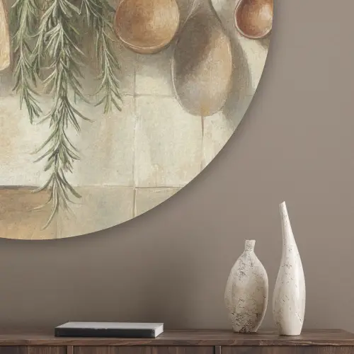 Hout - Keukengerei - Stilleven - Tegels Akoestische PET Vilt - Rond klein -sfeer5_closeup