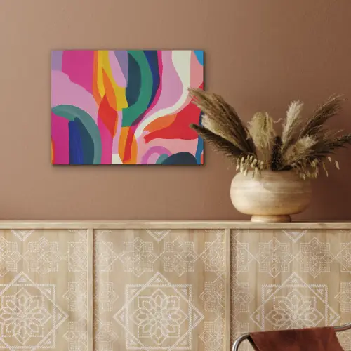 Vormen - Golvend - Abstract - Felroze PET vilt klein -sfeer4