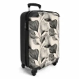 Botanisch - Bladeren - Zwart NBS - Handbagage koffer - Volwassenen Unisex middel -productfoto_3d