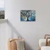 Boom - Blauw - Goud - Abstract tuinposter los doek klein -sfeer8