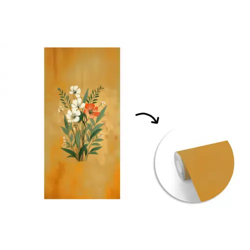 Bladeren - Boeket - Bloemen - Geel fotobehang vinyl groot -3d