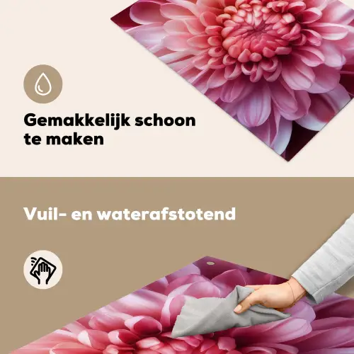 Dahlia - Bloem - Close up - Roze Inductie beschemer met haakjes klein -ky-schoon-nl