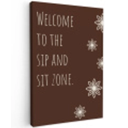 Bruin - Quote - Bloemen - Zomer Tuinposter op houten frame 2 cm dik klein -3d