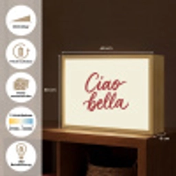 Ciao bella - Rood - Wit - Minimalistisch Light Box met batterij (Wandlamp) middel -USP_websiteoverzichtDE