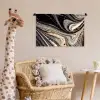 Marmerlook - Zwart - Goud - Wit - Glitter - Marmer Wandkleed katoen klein -wsfeer5_kind