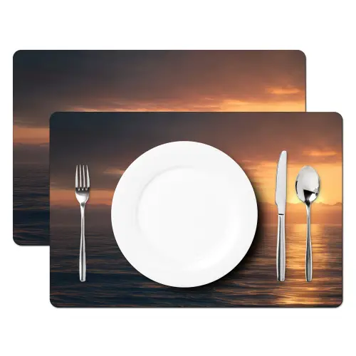Orka - Zee - Zonsondergang Placemat vinyl groot -zzsfeer2_Kitchenyeah-website