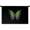 Vlinder - Groen - Diepte Wandkleed katoen klein -zz3d