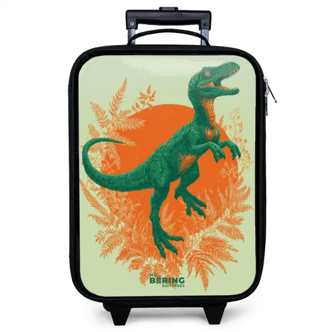 Groene dino tussen varens Kinderkoffer - Zwart klein -zzz_website3d