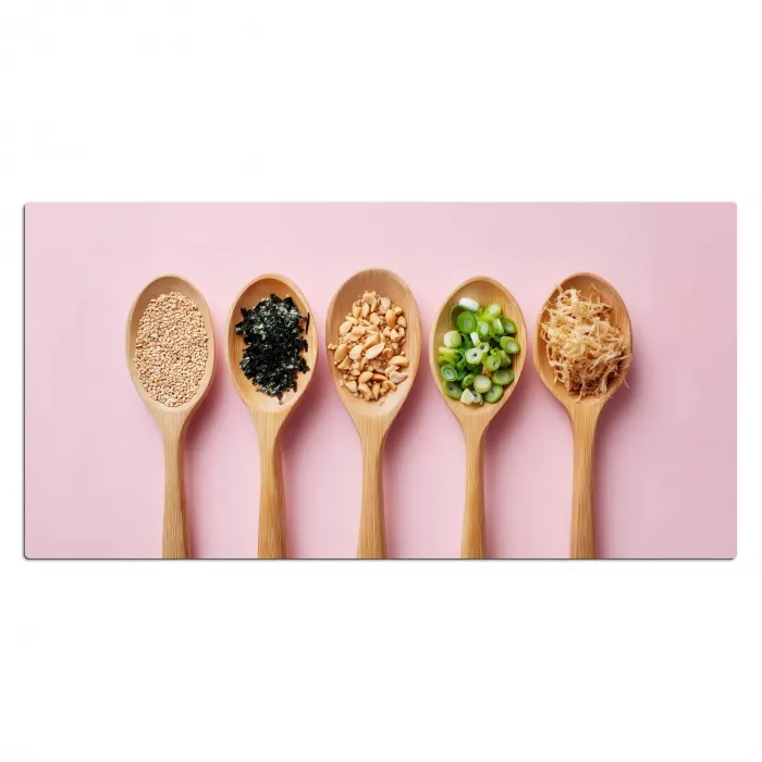 Ingrediënten - Lepels - Hout - Roze Muismat XXL klein -3d_leeg