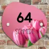 Roze tulpen - Modern Naambord Organisch middel -sfeer10