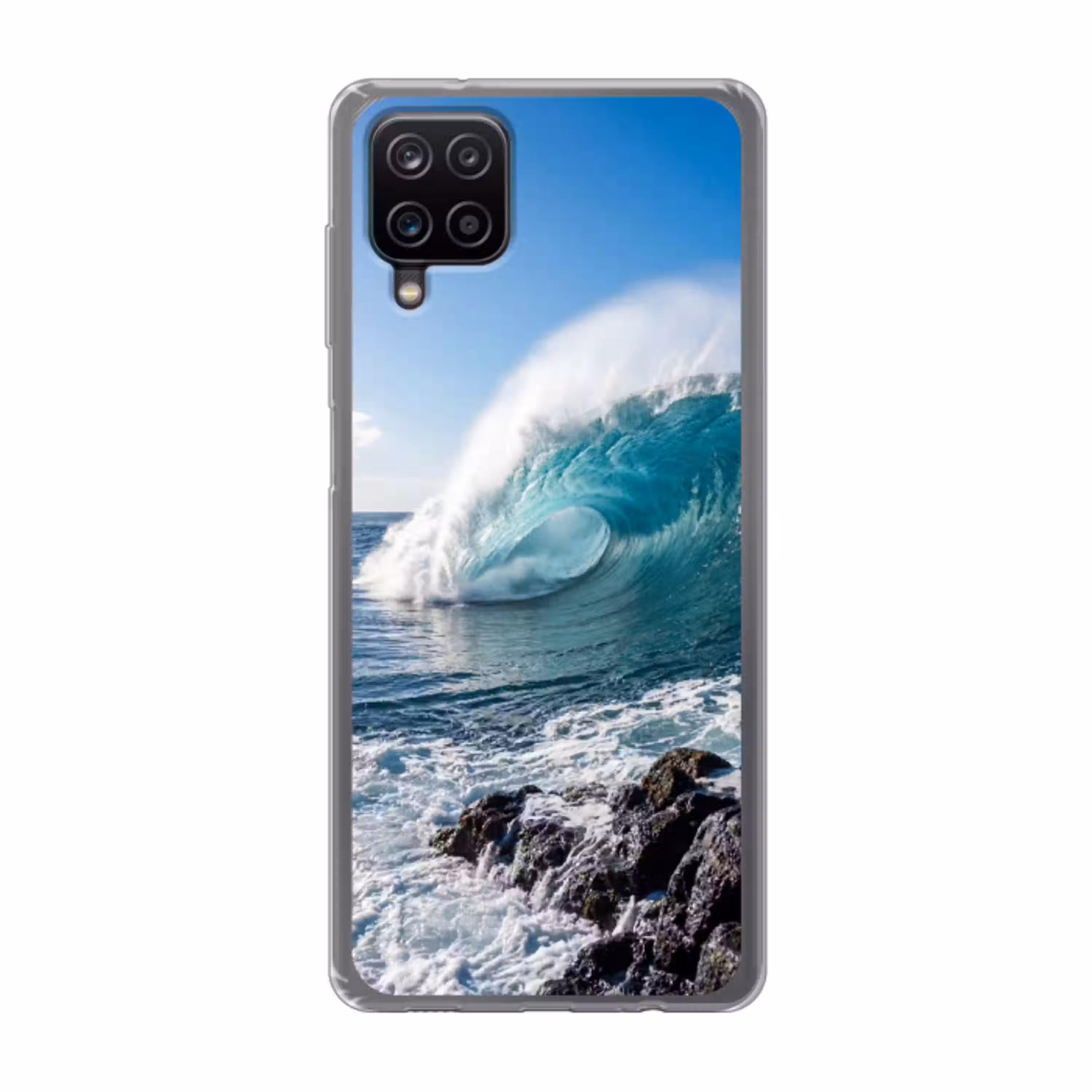 Golf - Oceaan - Brekend - Water - Blauw Telefoonhoesje Samsung Galaxy A12 klein -3d