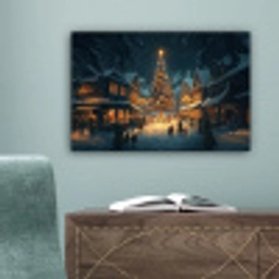 Kerstfeest - Dorp - Donker canvas 2cm klein -sfeer4