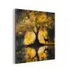Boom - Verflook - Hert - Natuur - Goud aluminium wit klein -3d