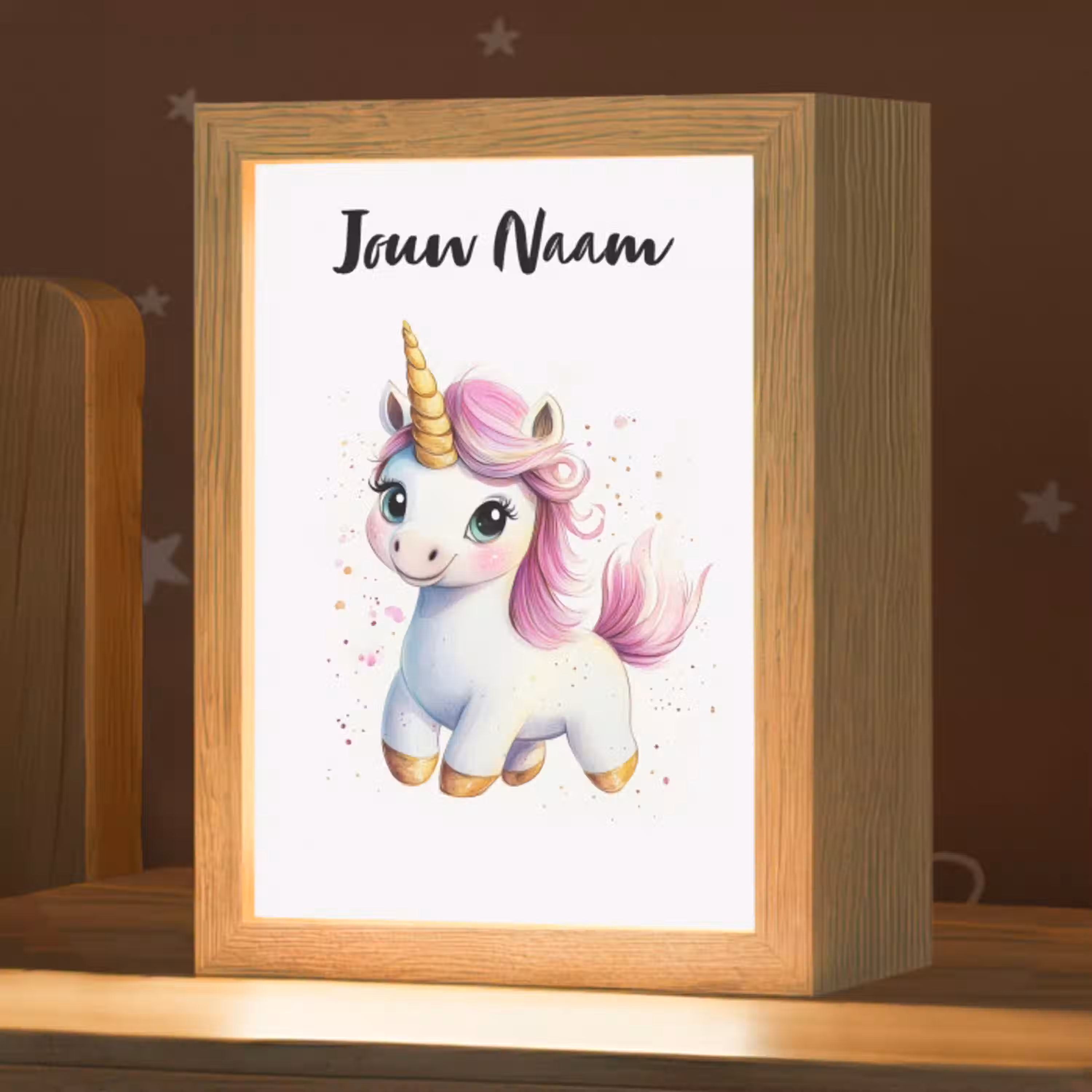 Eenhoorn - Roze - Magie Light Box met kabel (Kinderlampje) klein -zzz_3d_website