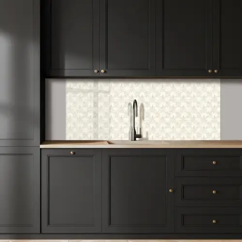 Patroon - Bloemen - Beige keuken achterwand 2 middel 871 -sfeer1