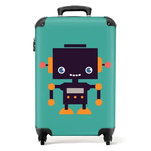 Pixel robot green Koffer - NBS - Handbagage middel -productfoto_recht