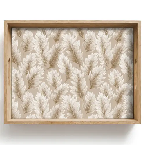 Botanisch - Patroon - Beige Dienblad Rechthoek middel 911 -z3d_shopping