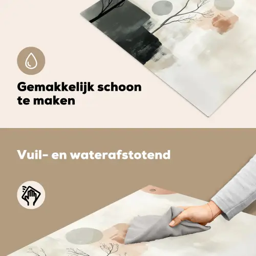 Wabi sabi - Beige - Plant Inductie beschemer met haakjes klein -ky-schoon-nl