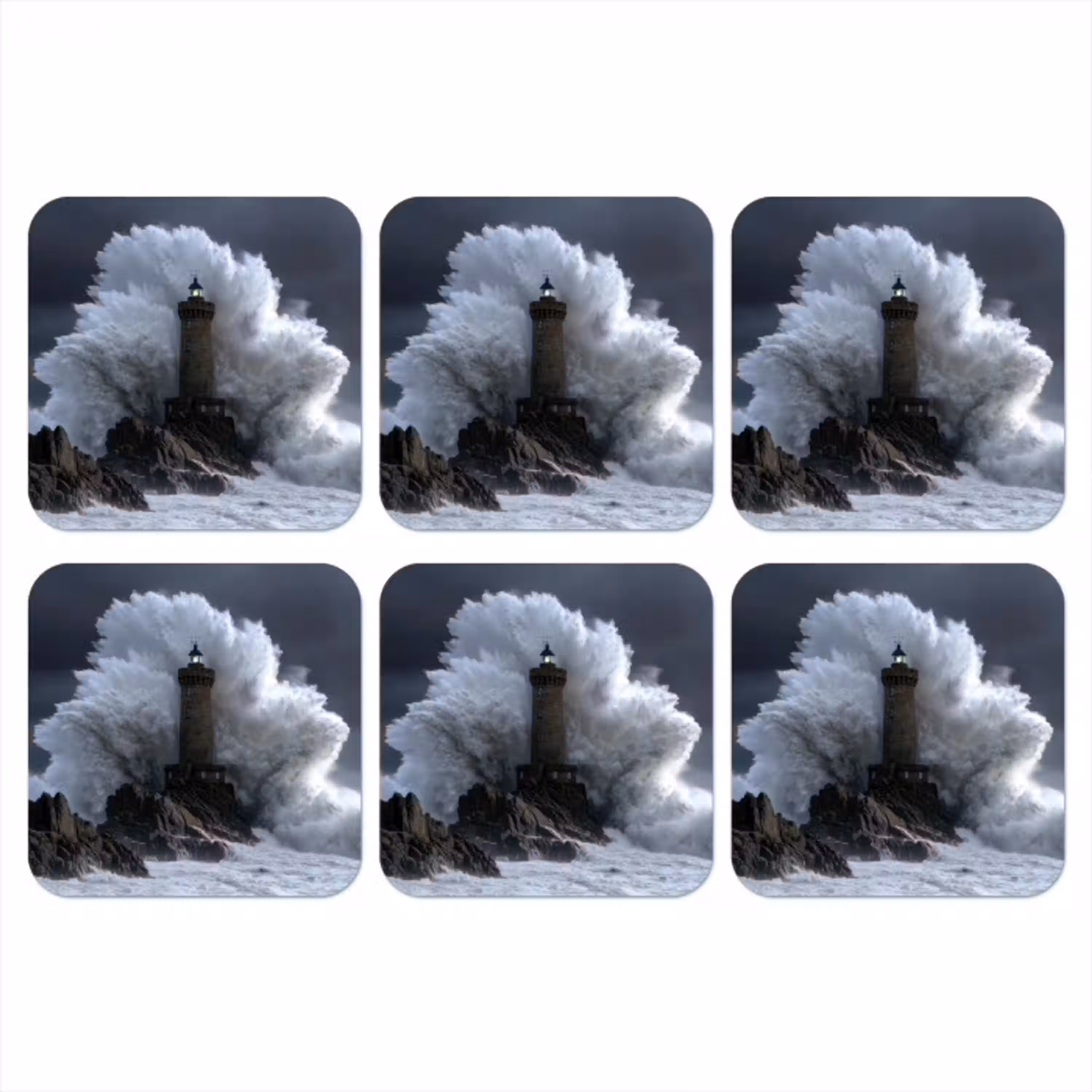 Golf - Vuurtoren - Schuimend water onderzetter kurk middel -3d