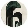 Bogen - Donkergroen - Lijnen Wandcirkel kunststof plaat 5mm dik klein -3d
