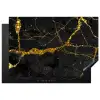 Marmer - Goud - Zwart - Marmerlook - Luxe - Glitter Inductie beschermer vinyl 3mm klein -3d