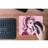 Vintage - Vrouw - Roze muismat rubber klein -toetsenbord