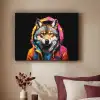 Graffiti - Wolf - Jas - Zwart Textielframe zwart klein -sfeer1